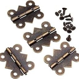Small Bronze/Antique Metal Hinge for Cabinet Door, Small Box Hinges with Screws Butterfly Shape for Small Jewelry Box and DIY Projects,Size 25x20mm Approx.1 Inch Pack of 20 (Bronze)-28