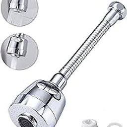 viooko Faucet Sprayer Attachment 360° Rotatable Kitchen Tap Head Replacement,Anti-Splash Faucet Nozzle Head with Hose and Universal Connector, Silver-12