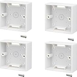 Speedio Modular Box Concealed or Surface Mount Gang Box for Modular Switches & Sockets | Universal PVC Electrical Box for LAN, RJ45, Telephone, Data Port | Fire-Retardant, Heavy Duty - Pack of (4)-image-45