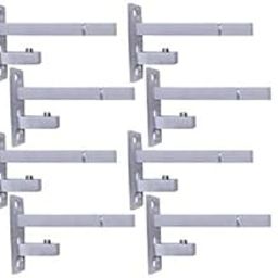 Raghuvanshi Marketing F Type Glass Shelf Bracket (Stainless Steel, Silver Matt Finish, Adjustable 6/8/10/12 mm) (4 Inch, 8)-21