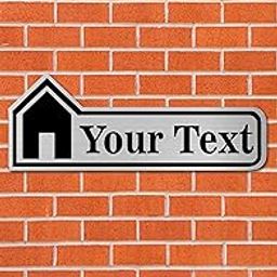 KlowAge Customizable House Name Acrylic Plate, Silver and Black Design, Modern Home Address Sign,engrave Home name,number or person name-image-74