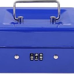 MERISHOPP®Mini Portable Steel Locking Cash Box Security Storage Coin Check Blue|Toys & Hobbies | Model Railroads & Trains | Rare Scales |1 Piece Locking Cash Box-picture-20