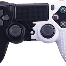 PSS Special Design Studded Dots Silicone Case Cover Skin Protective for PS4 Wireless Controller 2 Thumb Grips (Black&White)-9