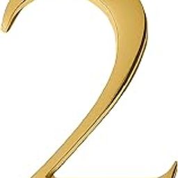 Clio 3-Inch Solid Brass Metal Letters For Outdoor Wall Decor Mailbox Numbers House Numbers For Outside, Address Plaques for House Numbers, House Number Sign (Number 2, Polished Brass)-image-43