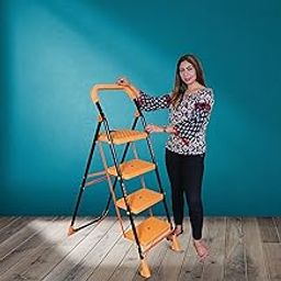 Parasnath Kohinoor 4 Step Ladder Heavy Duty Folding Ladder with Wide Steps 4.3 Ft - Made in India-image-35