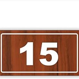 Number Plate 15 Laser cut acrylic fixed with wood texture pattern water proofing PVC sticker | Easy installation type double sided tape fixed on backside-image-2