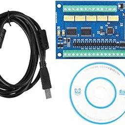 ELBME® Motion Controller, 100KHz 5-axis USB Interface Board Stepper Motor Motion Control Card with Data Cable for CNC Engraving Machine-45