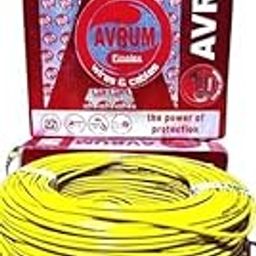 AVRUM 1 Sqmm Electrical Wire 90m |6 mm Single Core Copper Cable | PVC Insulated & Fire-Resistant for Domestic Use_yellow-image-57