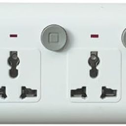 Penta 4x4 Galaxy Power Strip with Individual Switch, Extension Board for Appliances Grey & White, 250 V with International Sockets 5 Meter Heavy Duty Cable-18