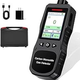 ZYKYCX Portable Carbon Monoxide Detector, Rechargeable CO Detector, 0-1000 PPM, Carbon Monoxide Meter with Sound, Light, Vibration Alert, CO Gas Monitor for Travel, Home & Industrial Use-12