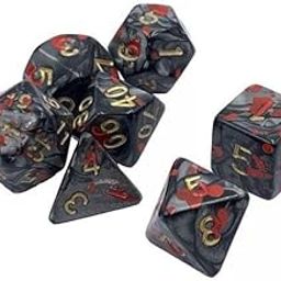 Toy 6x7 Pieces Polyhedral Dices Set Entertainment Toy for Party Game Tabletop Game Black Red Game Pieces, Parts-image-37