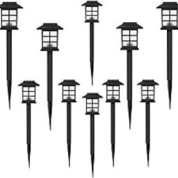 Drumstone (𝗦𝗽𝗲𝗰𝗶𝗮𝗹 𝟭𝟬 𝗬𝗲𝗮𝗿𝘀 𝗪𝗮𝗿𝗿𝗮𝗻𝘁𝘆 10-Pack Solar Garden Pathway Lights – Waterproof, Auto-Charging, 8-10 Hours Runtime, No Wiring Needed, Elegant Landscape Lights-17