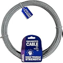 Galvanized Steel Cable for Fencing, Clothesline, Deck Railing, Pulley, Winch Loop – 1/8 in x 50 FT 7X7 Core Flexible Cable Wire Rope with 840 LBS Breaking Strength for Home and Industrial Use-image-1