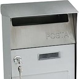 The Style SutraRetro Wall Mount Mailbox Keys Locking Mail Box Post Letter Box Decor Silver-image-24