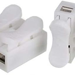 Rpi shop - 2 Way Quick Push Type Lock Electric Wire Connectors for Cable Lock Push Connector Terminals, Screwless Quick Electrical Connector Pack of 10 Pcs (White)-16