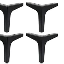Zohra Hardware Sofa Hardware Leg 3 Inch / 8 Cms Sofa Furniture Glossy Finish Stainless Steel Heavy Model T Shaped Sofa Leg Set of 4 (3 inches, Black)-image-98