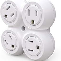 360 Electrical 360 Electrical 36031 Revolve Basic 4 Rotating Outlet Power Adapter Wall Tap (2nd Generation) for Home Office, Family Room, Bedroom, Bathroom, Kitchen (White)-15