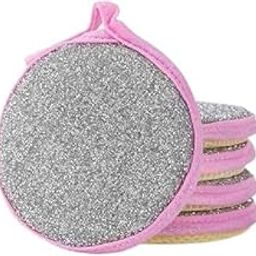 2-in-1 Stainless Steel Sponge Scrubber, Double-Sided Dishwashing Scrub for Pots, Pans, Kitchen, Bathroom, Tableware, Heavy-Duty Cleaning Set of 5 Multicolor-30