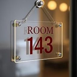 Customized number plate | Room, Hotel, Hospital, Lodge,Apartment, Flat,Door No,College |Glass acrylic room number plate with red acrylic finish | strong double side tape-image-7