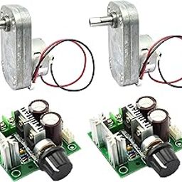 INVENTO 2pcs 6V - 12V 15 Kg-cm 300 RPM DC Motor Square Gearbox Micro Reduction with 12V - 40V 10A PWM DC Motor Variable Speed Controller-image-50