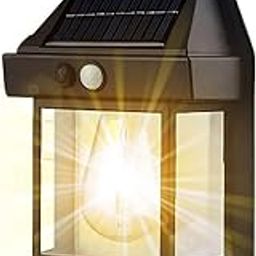 Solar Wall Light with Motion Sensor, Outdoor Waterproof IP65, 8.1 x 4.5 x 2.95 inches, Black-image-0