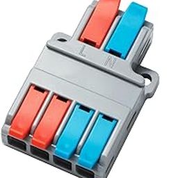 SNOOGG 1 Piece Pack DIY Mini Quick Terminal Connector Block Compact Splice Electrical 2 in 4 out Connectors Clamp with Actuation Releasable Lever Quick & Easy-image-90