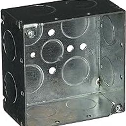 Hubbell-Raco 8231 Welded 2-1/8-Inch Deep Square Electrical Box with (8) 3/4-Inch Side Knockouts, 4-Inch-image-62