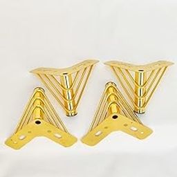 ME ME MART, Metal Wired Shape Sofa Fancy Leg 4/5/6 INCHES in Black Shine, Golden and Rosegold (Pack of 4 PCS) Used for Beautiful Home Furniture. (Golden Shine, 4 INCHES)-image-36
