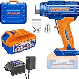 WADFOW Cordlesss Heat Gun With 2 Pcs nozzles, With 3.0 Ah Large Battery and Charger, with Overload Protection for Crafts, Shrink PVC, Cell Phone Repairs, Removing Paint or Floor Tiles-picture-24