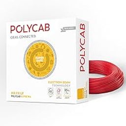 Polycab Suprema 2.5 sqmm Electron beam technology housewire|2.505C heat withstand capacity| No melt-No drip PVC insulation| 60 years product life|85% higher current carrying capacity|90M coil【Red】-10