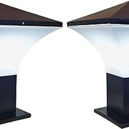 Keypkus Black Metal Outdoor Gate Light for Pillar, Waterproof Modern Boundary Wall Lamp with B22 Holder, (Bulb not Included) Decorative Entrance Light for Home & Garden, Pack of 2-image-75