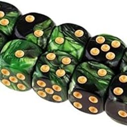 ATORSE Toy 3x6-sided Game Dice 16mm Dice for Board Games and Teaching Math Green+Black-Toys & Hobbies-Games-Role Playing Games-Dungeons & Dragons-Accessories & Dice-image-34