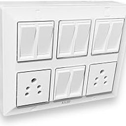 12-Module Silver Line Board with 8 Flat 10A Switches and 2 10A Sockets - Modern Electrical Panel-19