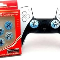 GAMENOPHOBIA Designer Series Thumb Grip for PS5,PS4,PS3, Xbox and NS-PRO (4Pcs) Gaming Accessory Kit Blue-14