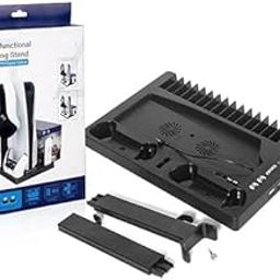 PSX Store Compatible with PS5 Vertical Stand Compatible with Compatible with PS5 Digital Edition and Disc Edition Console with Cooling Fan, Controller Charging Station-19