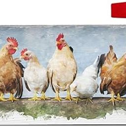 Foruidea Chicken and Roosters Watercolor Farm Animal Mailbox Covers Magnetic Mailbox Wraps Post Letter Box Cover Standard Oversize 21 X 18 MailWrap Garden Home Decor-image-25