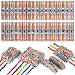 Acorn Crafts Wire Connector 34Pcs, Universal Terminal Block Kit, SPL-1 Clamp with Actuation Lever, 4mm² Electric Conductor Splice, Quick Inline Circuit Connector Set-image-9