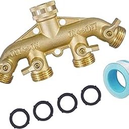 HEAVENGLOW Garden Hose Splitter 3/4" Thread Brass for House Cleaning Pets Showering-image-18