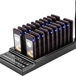 DIMSY 20 Channels Restaurant Guest Calling System, Paging System with Charging Dock and 20 Chargeable Pagers for Restaurant Food Truck Church Hospital-picture-2