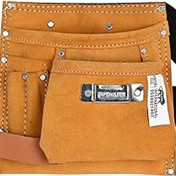 PAHAL Leather Tool Bag 5 Pockets with 1 Leather Prime quality Hammer Holder and 1 Tape Holder (Brown, 8.5 x 9 inches)-image-51