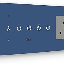 IOTICS Smart Wifi Switch Board: 3 x Switch, 1 Fan & 1 Smart Plug Module. Touch Control, Remote, App Control. Voice Control with Alexa & Assistant. Smart Touch Switch Board For Home Automation (Blue)-image-97