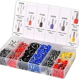 DGOOLS 1200pcs Assortment Ferrule Wire Copper Crimp Connector, Electronic Wire Ferrules Kit, Universal Wiring Cable Connector, Insulated Cord Pin End Terminal Kit-18