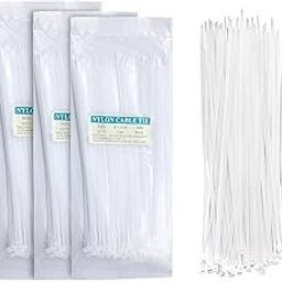 Nylon Cable Ties,150x3.6mm, White, Pack of 100 (6 Inch) Self-Locking Premium Nylon Cable Wire Ties,Heavy Duty white, for Indoor and Outdoor-image-40
