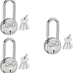 Xpert Master Long Shackle 40MM (Small Size) Padlock, Pack of 3. Made of Stainless Steel, Locks for Home, Padlocks for Home Door. Small Lock and Key.-14