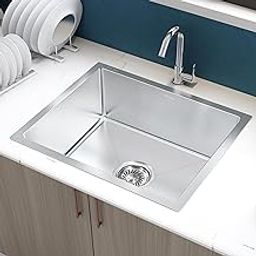 Plantex 304 Grade Stainless Steel Kitchen Sink/Kitchen Sink with 7 Years of Warranty by Plantex/Single Bowl Sink with All Fittings & Drain Rack (Silver Matt-24x18 Inches)-image-31