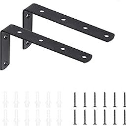 Metalick Wall Bracket L Shape with Screws, (Set of 2) Wall Floating Shelf Bracket, Iron Shelf Brackets, Metal Shelf Bracket Modern Shelf Bracket (6"x4"x1")-image-45