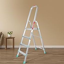 Spotzero by Milton 4-Step Foldable Aluminum Ladder for Home Use, Durable, Sturdy, with Wide Anti-Skid Steps for Slip Prevention – Grey-image-8