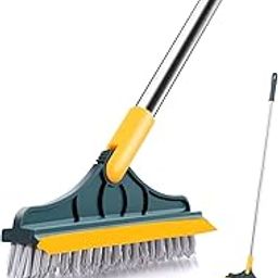 Bathroom Cleaning Brush with Wiper, 3 in 1 Tiles Cleaning Brush, Floor Scrub for Bathroom with Long Handle 120° Rotate Floor Cleaning Brush (3 in 1 Tiles Cleaning Brush) (2 in 1 Tiles Cleaning Brush)-14