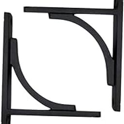 Adonai Hardware 6 Inch Patrobas Antique Cast Iron Shelf Bracket (Supplied as 2 Pieces per Pack) - Matte Black-65