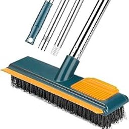 Sanivya Floor Cleaner Mop Brush Swiper with Strong Bristle | 2 in 1 Scrape Floor Scrubbing Brush with Long Handle | Tile Cleaner Broom Brush for Kitchen (Multi Color)-picture-6